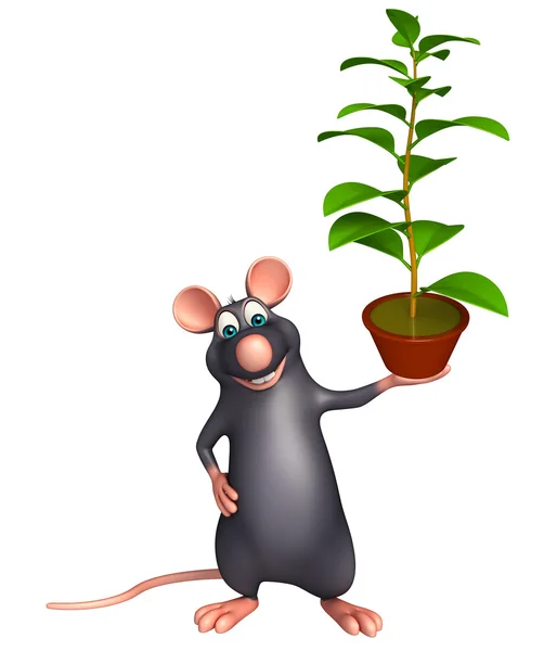 Postać z kreskówki szczur z roślin — Zdjęcie stockowe