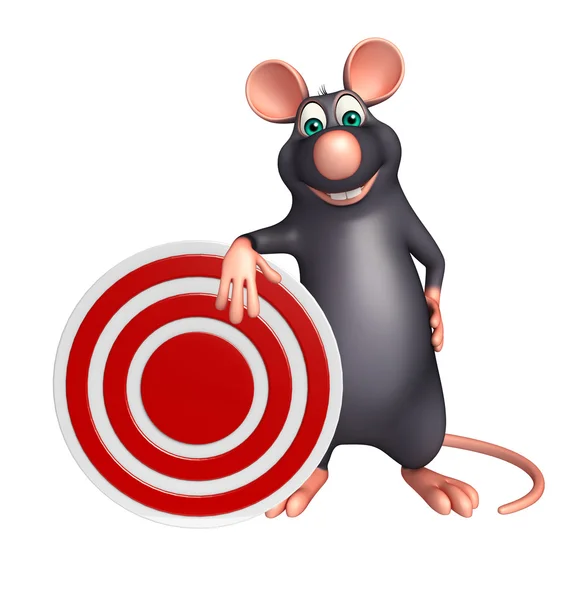 Niedliche Ratte Cartoon-Figur mit Ziel — Stockfoto