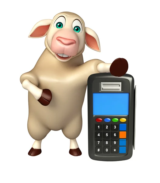 fun Sheep cartoon character with swap machine