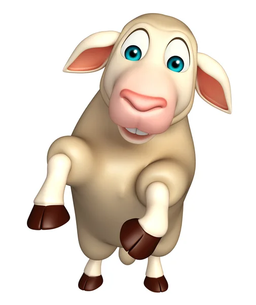 Springen schapen cartoon karakter — Stockfoto