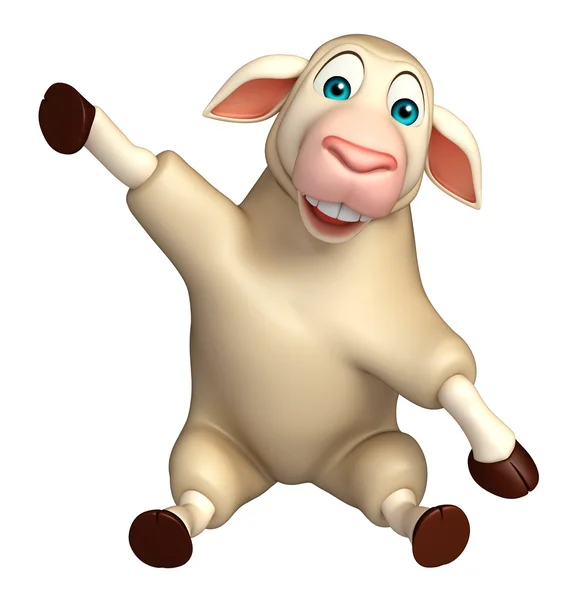 Apontando personagem dos desenhos animados ovelhas — Fotografia de Stock