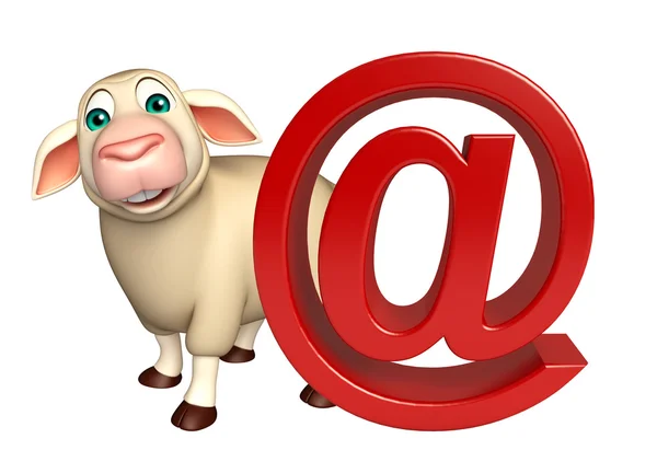 Zabawy owiec postać z kreskówek z kursu znak — Zdjęcie stockowe
