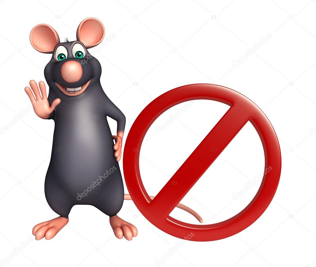 cute rat cartoon character with stop sign stock photo cute rat cartoon character with stop sign stock photo