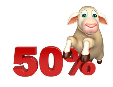 sevimli koyun % 50 işareti karakter karikatür  