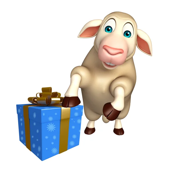Aranyos juhok rajzfilmfigura, díszdobozban — Stock Fotó