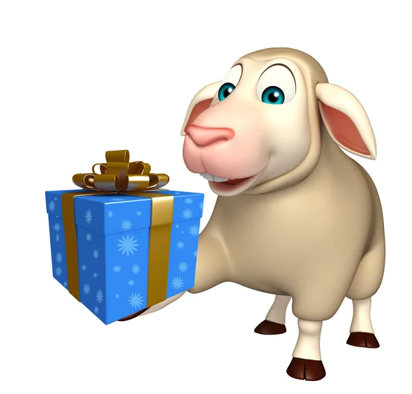 Aranyos juhok rajzfilmfigura, díszdobozban — Stock Fotó