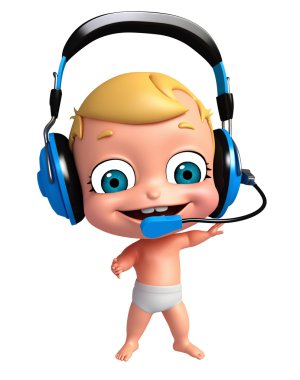 Bebeğin kafa telefon ile 3D render