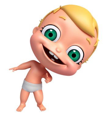 Bebeğin komik poz ile 3D render