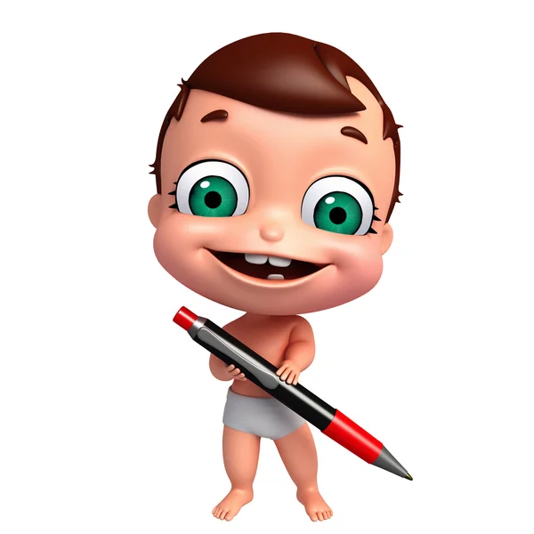 3D-Darstellung des Babys mit Stift — Stockfoto
