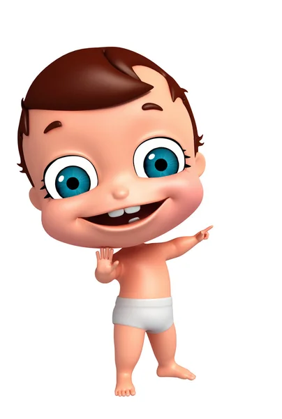 3D-Darstellung des Babys mit spitzer Pose — Stockfoto