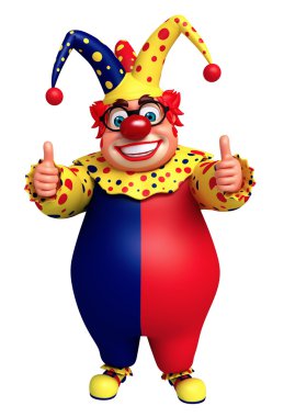 happy clown with thums up pose clipart