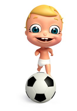 Bebek 3D render ile futbol 