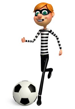 Hırsız illüstrasyon futbol ile