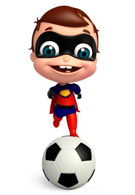 superbaby futbol ile 3D Rendered çizimi