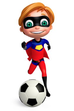 süper çocuk futbol ile 3D Rendered çizimi