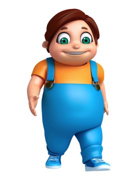 3D render, küçük poz yürüme ile çocuk