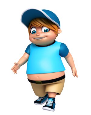 3d render, küçük çocuğun poz