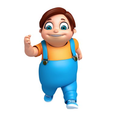 poz çalışan 3d render, küçük çocuk