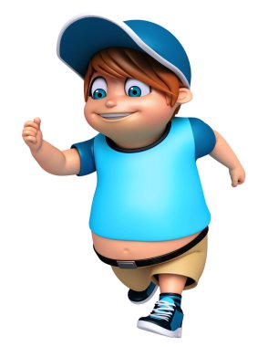 poz çalışan 3d render, küçük çocuk