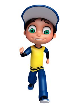 3D render, küçük poz çalışan kız