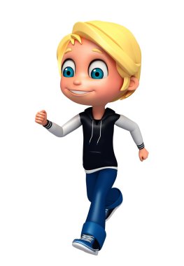 poz çalışan 3d render, küçük çocuk