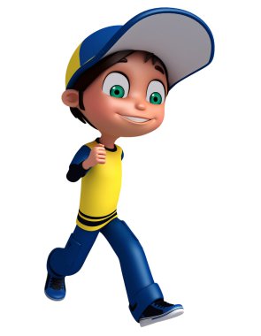 poz çalışan 3d render, küçük çocuk