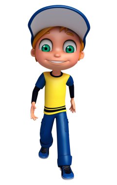 3d render, küçük çocuğun poz