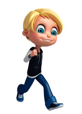 poz çalışan 3d render, küçük çocuk