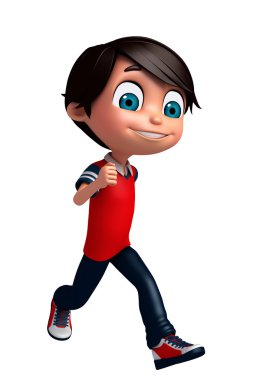 poz çalışan 3d render, küçük çocuk