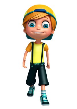 3d render, küçük çocuğun poz