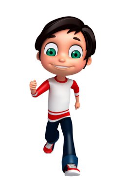 poz çalışan 3d render, küçük çocuk