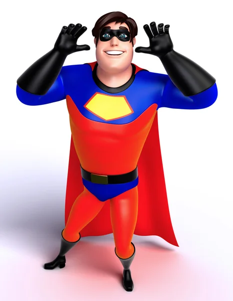 3D рендеринг иллюстрация супергероя с забавной позой — стоковое фото