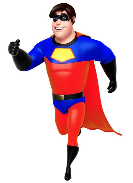 Ilustración 3D del superhéroe con pose ambulante —  Fotos de Stock