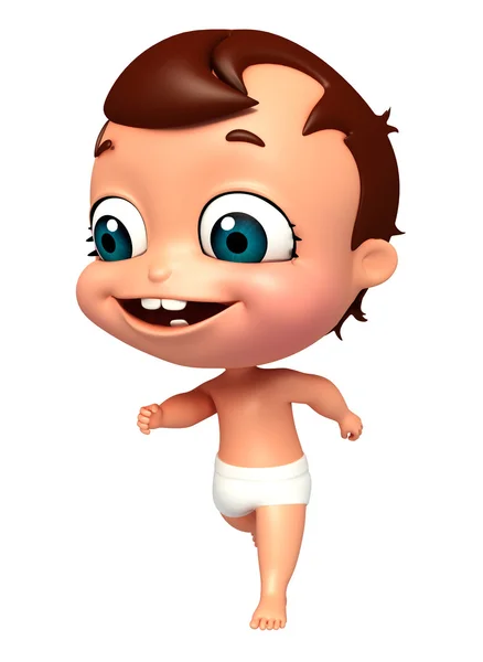 3D-Darstellung des Babys in Laufpose — Stockfoto