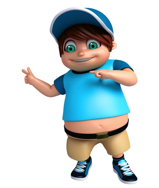 3D Render of Little Boy with pointing pose — Stock Photo, Image