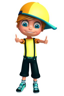 3D render, küçük çocuk yaşasın poz