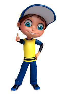 3D render, küçük çocuk yaşasın poz