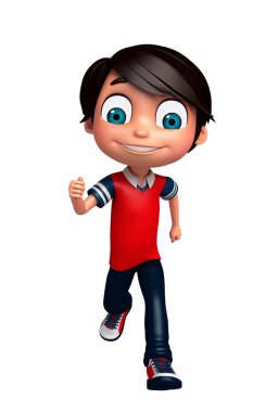 poz çalışan 3d render, küçük çocuk