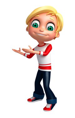 3D render, küçük çocuk işaretleme poz