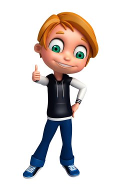 3D render, küçük çocuk yaşasın poz