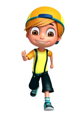 poz çalışan 3d render, küçük çocuk