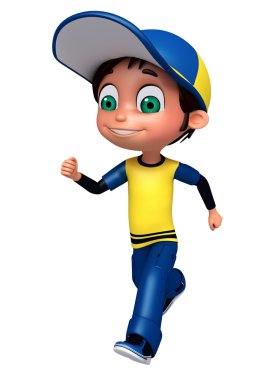 poz çalışan 3d render, küçük çocuk