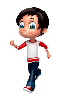 poz çalışan 3d render, küçük çocuk