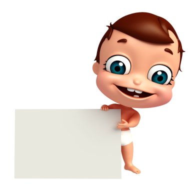 bebek beyaz tahta ile 3D render