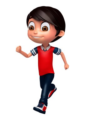 poz çalışan 3d render, küçük çocuk