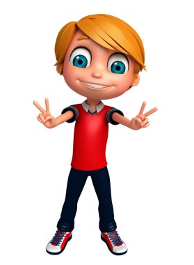 3D render, küçük çocuk yaşasın poz