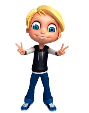 3D render, küçük çocuk yaşasın poz