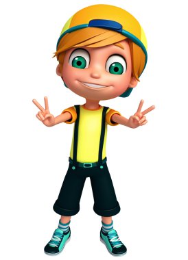 3D render, küçük çocuk yaşasın poz