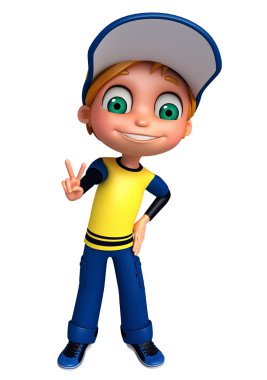 3D render, küçük çocuk yaşasın poz