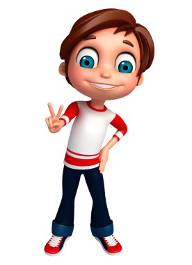 3D render, küçük çocuk yaşasın poz